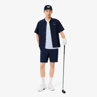 Boné de golfe em veludo cotelê bordado para homem