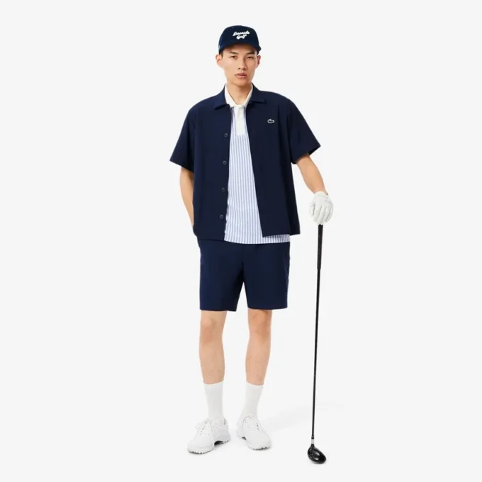 Boné de golfe em veludo cotelê bordado para homem