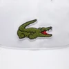 Boné unissexo em sarja de algodão com emblema de crocodilo