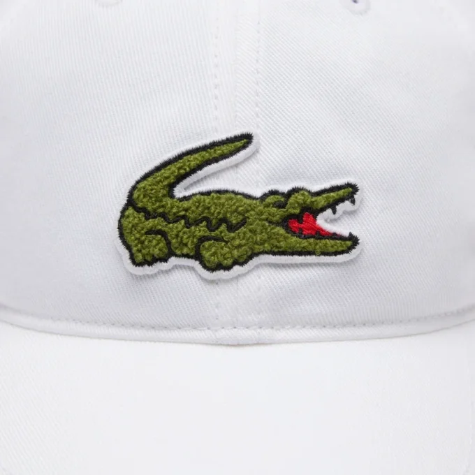 Boné unissexo em sarja de algodão com emblema de crocodilo