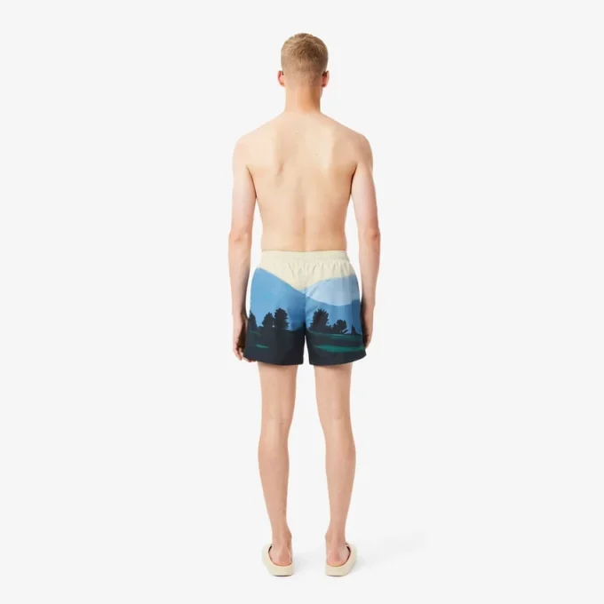 Boxers curtos para homem com padrão paisagístico