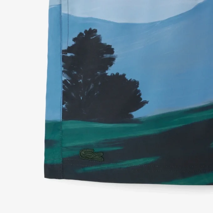 Boxers curtos para homem com padrão paisagístico