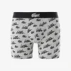 Boxers de algodão elástico com estampado integral para homem