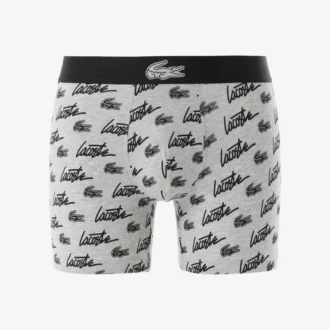 Boxers de algodão elástico com estampado integral para homem
