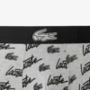 Boxers de algodão elástico com estampado integral para homem