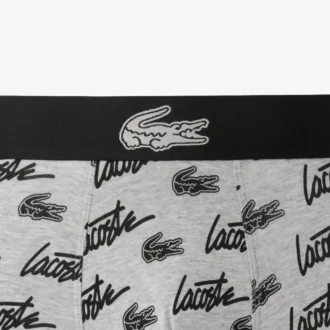 Boxers de algodão elástico com estampado integral para homem