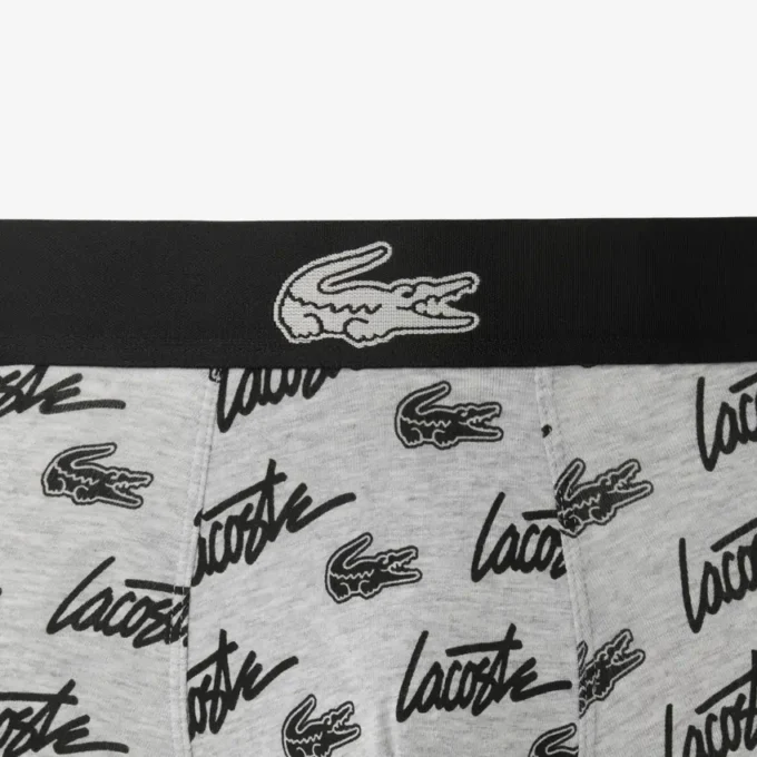 Boxers de algodão elástico com estampado integral para homem
