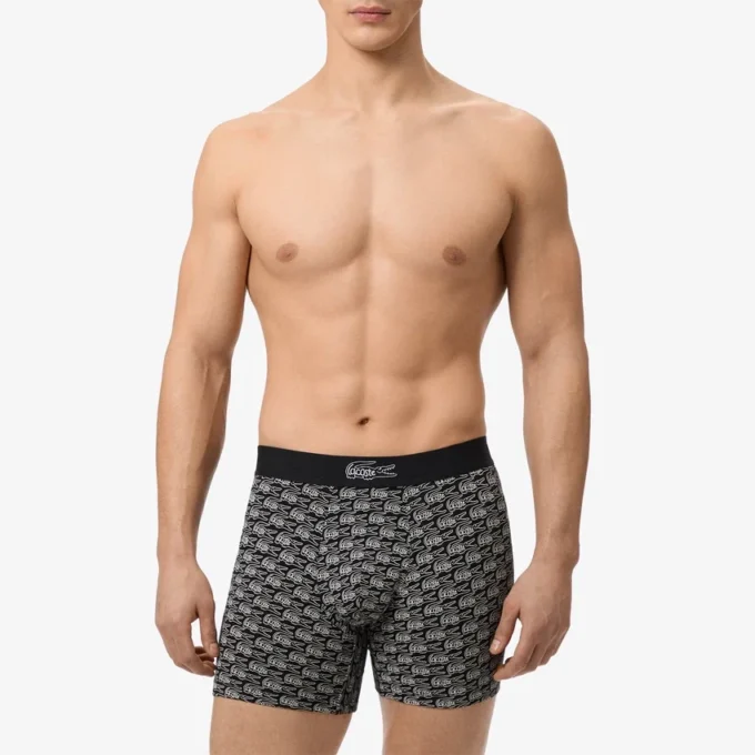 Boxers de algodão elástico estampados para homem