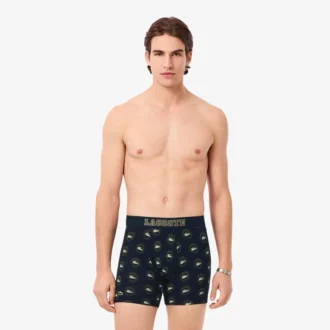 Boxers de algodão elástico estampados para homem