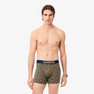 Boxers de algodão elástico estampados para homem