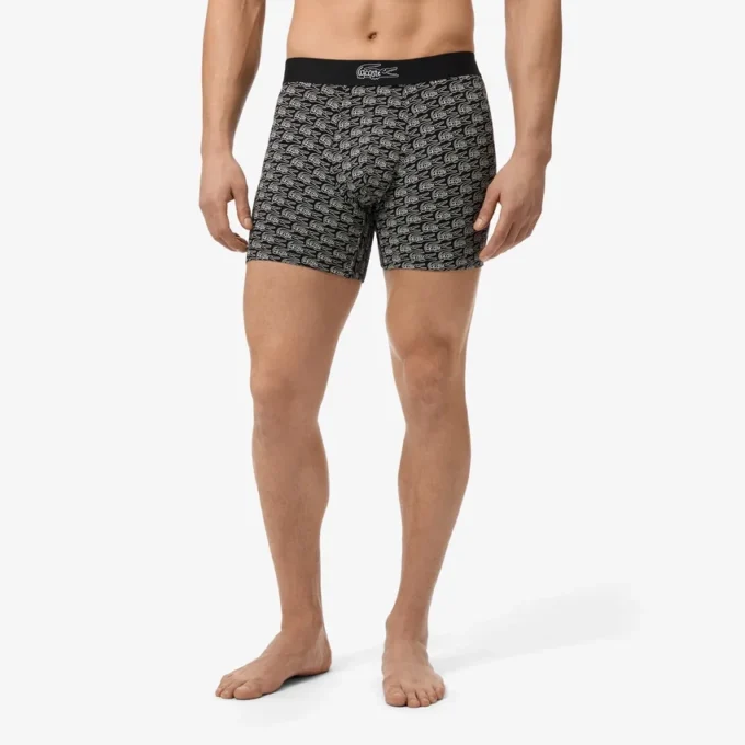 Boxers de algodão elástico estampados para homem