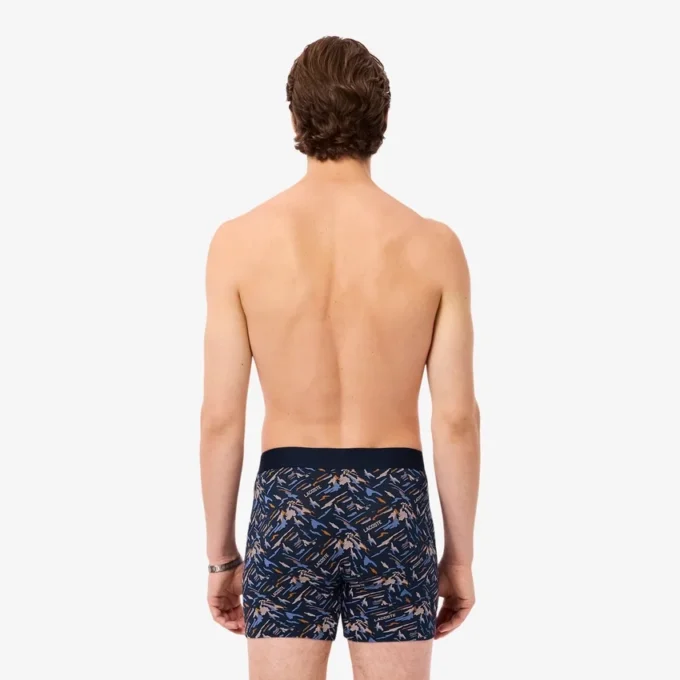 Boxers de algodão elástico estampados para homem