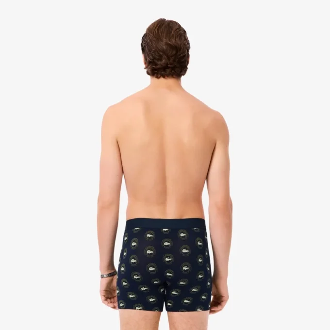 Boxers de algodão elástico estampados para homem