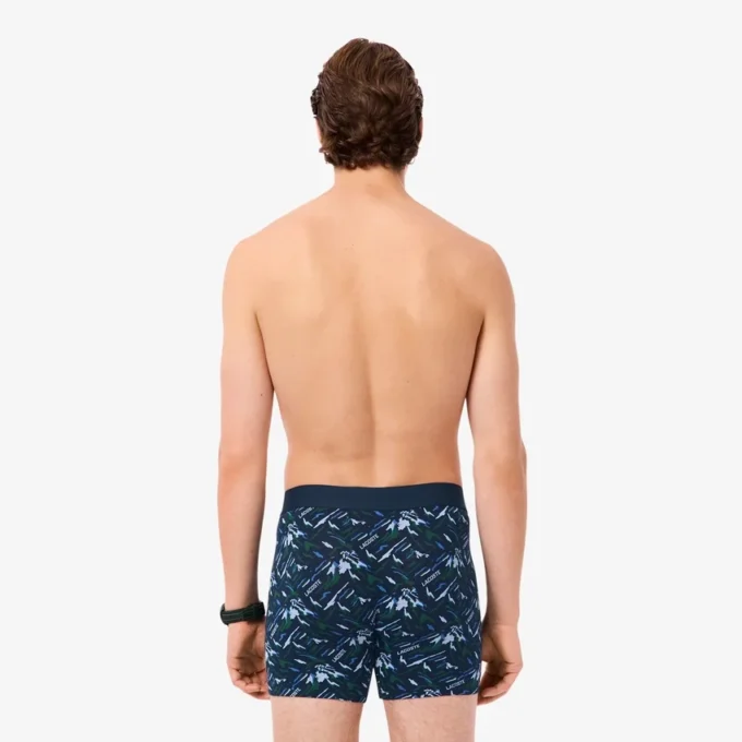 Boxers de algodão elástico estampados para homem