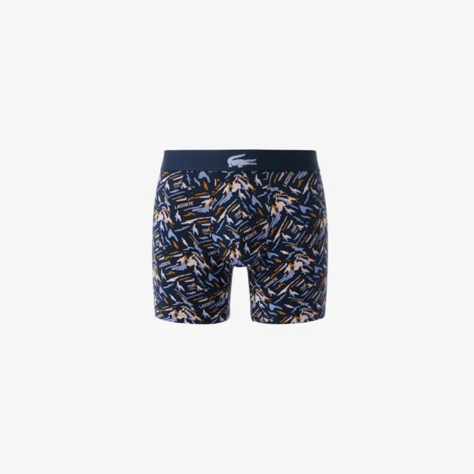 Boxers de algodão elástico estampados para homem
