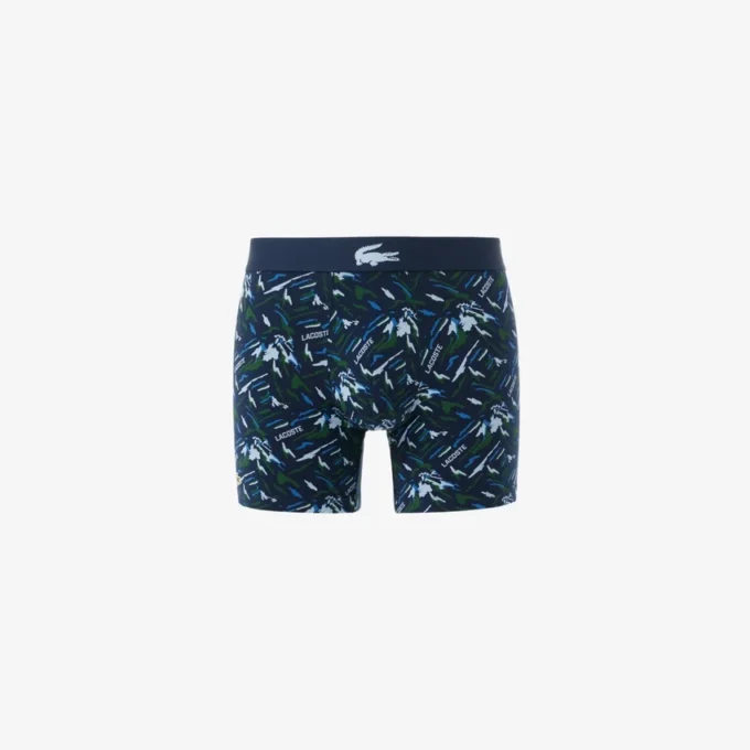 Boxers de algodão elástico estampados para homem