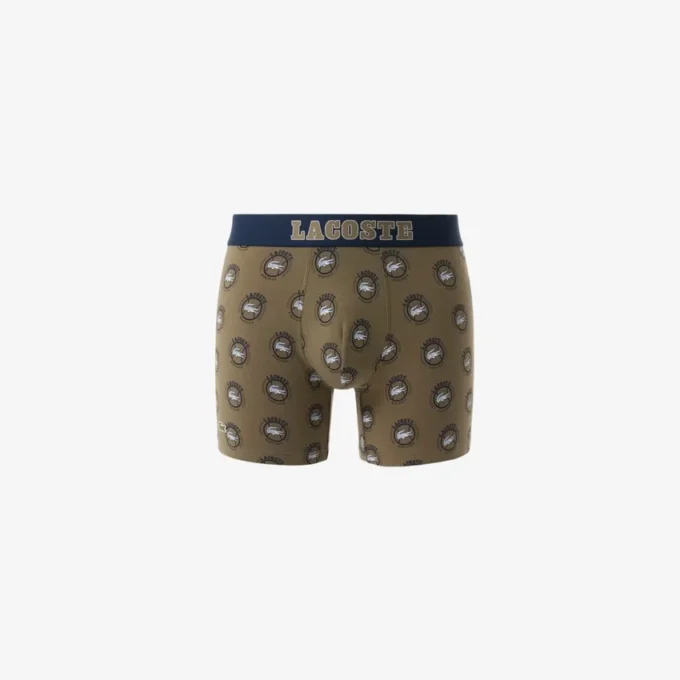 Boxers de algodão elástico estampados para homem