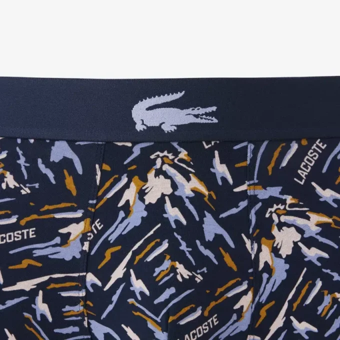 Boxers de algodão elástico estampados para homem