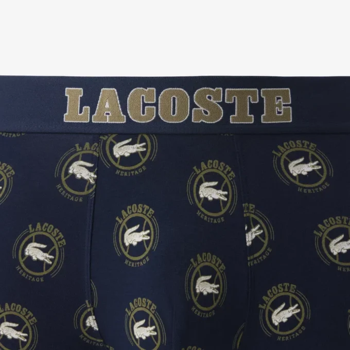 Boxers de algodão elástico estampados para homem