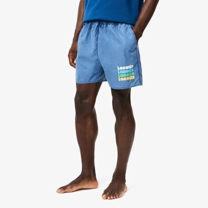 Boxers de banho com efeito lavado para homem