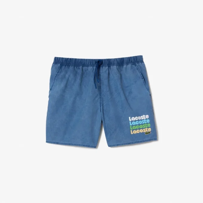 Boxers de banho com efeito lavado para homem