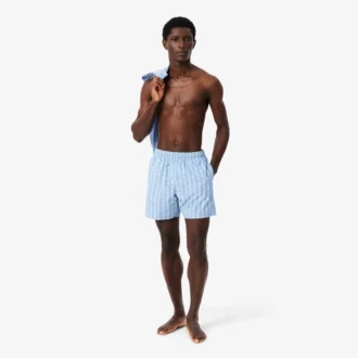 Boxers de banho de comprimento médio com estampado Monogram