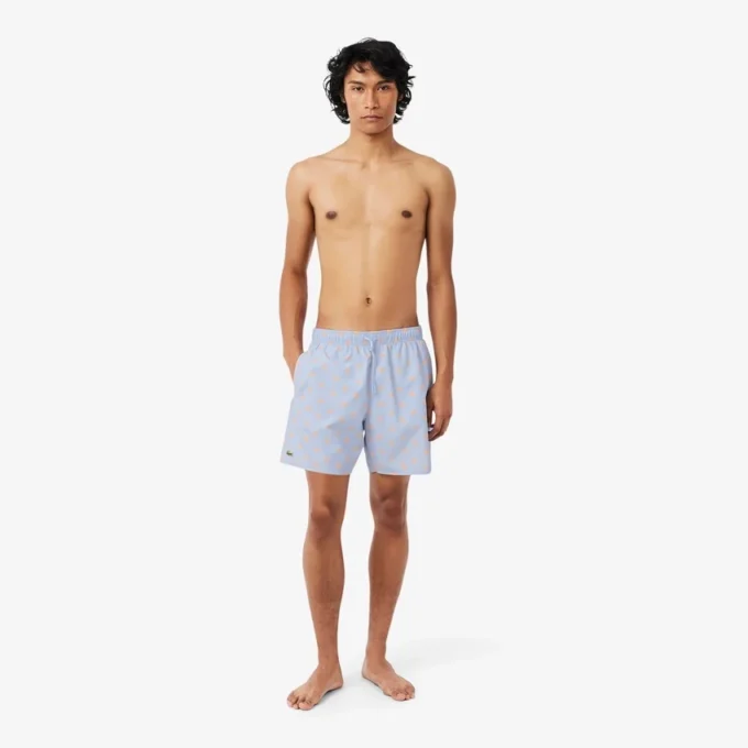 Boxers de banho de comprimento médio com padrão de crocodilo