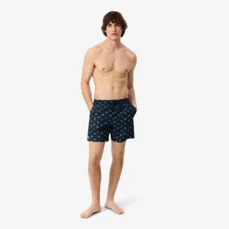 Boxers de banho de comprimento médio com padrão de crocodilo