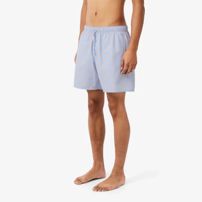 Boxers de banho de comprimento médio com padrão de crocodilo