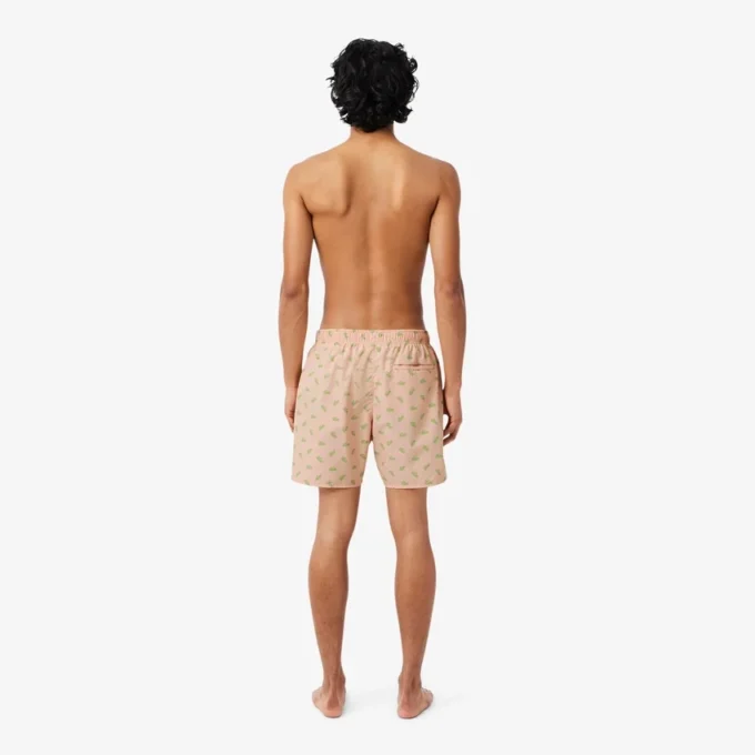 Boxers de banho de comprimento médio com padrão de crocodilo