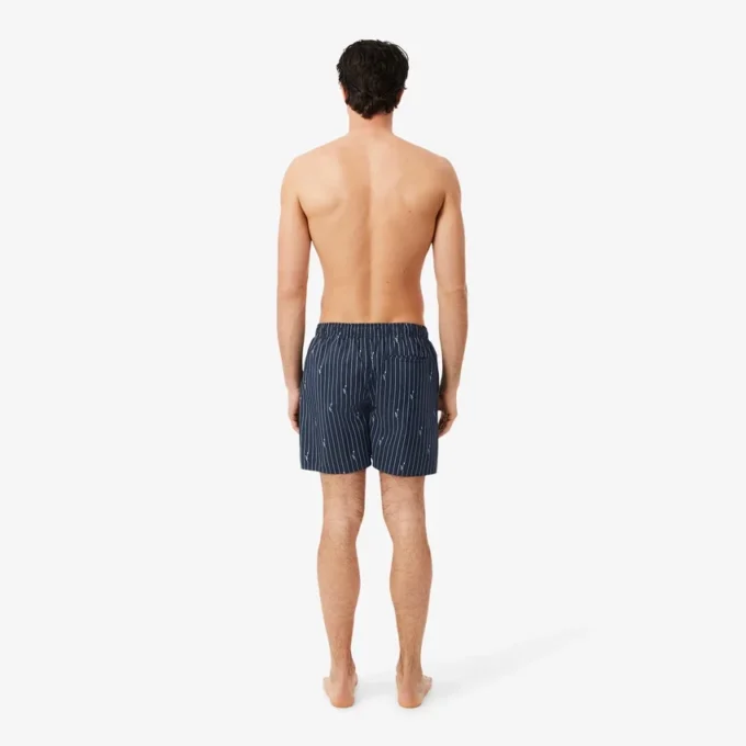 Boxers de banho de comprimento médio com padrão de crocodilo