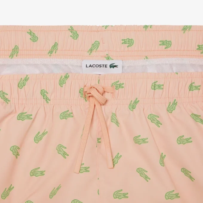 Boxers de banho de comprimento médio com padrão de crocodilo