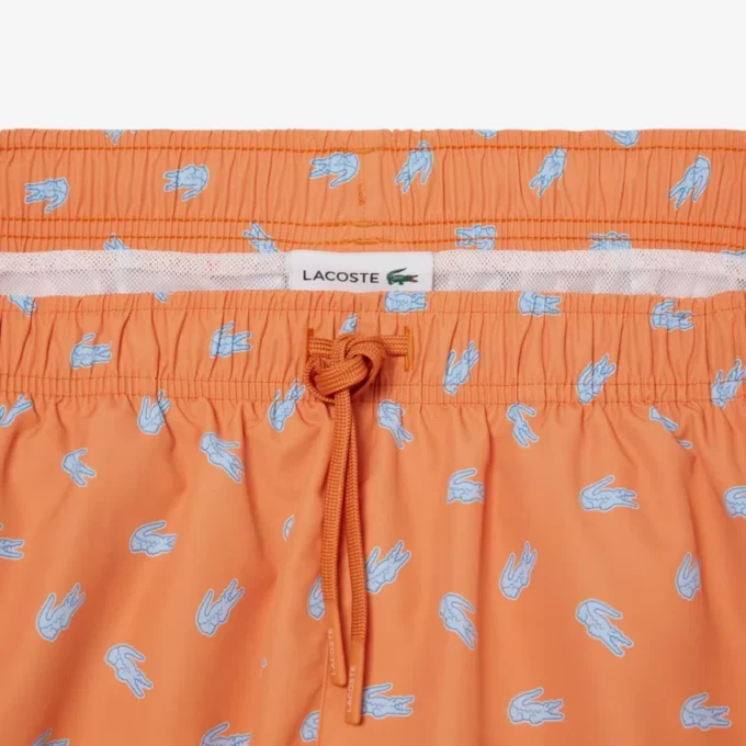 Boxers de banho de comprimento médio com padrão de crocodilo