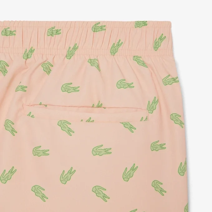 Boxers de banho de comprimento médio com padrão de crocodilo