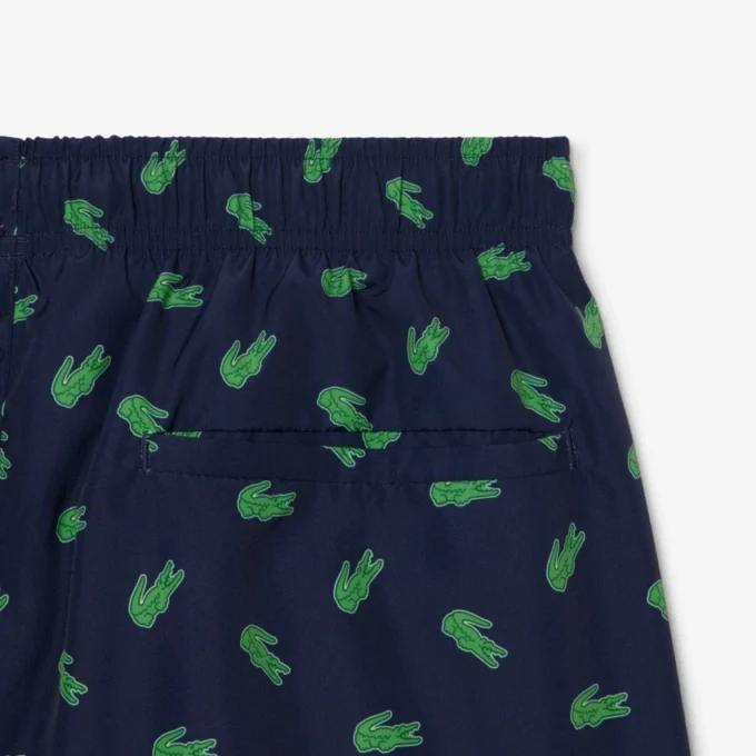 Boxers de banho de comprimento médio com padrão de crocodilo
