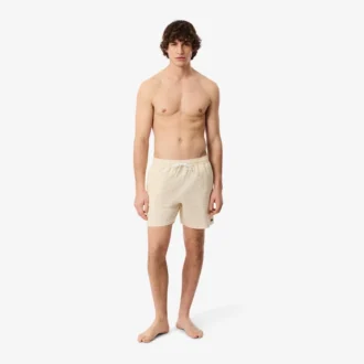 Boxers de banho de comprimento médio com riscas e textura para homem