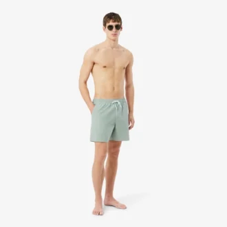 Boxers de banho de comprimento médio com riscas e textura para homem