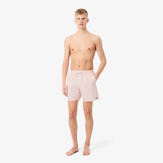 Boxers de banho de comprimento médio com riscas e textura para homem