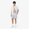 Boxers de banho de comprimento médio com riscas e textura para homem