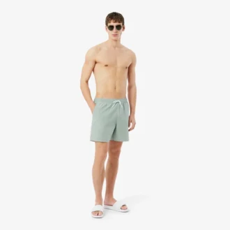 Boxers de banho de comprimento médio com riscas e textura para homem