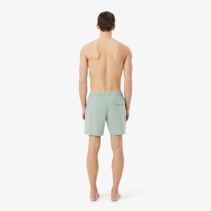 Boxers de banho de comprimento médio com riscas e textura para homem