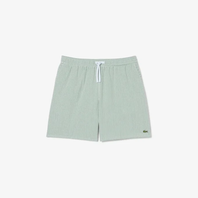 Boxers de banho de comprimento médio com riscas e textura para homem