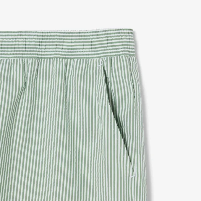 Boxers de banho de comprimento médio com riscas e textura para homem