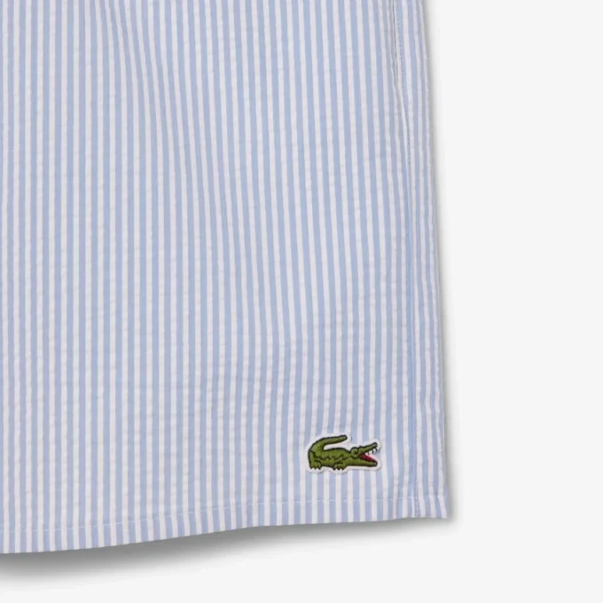 Boxers de banho de comprimento médio com riscas e textura para homem
