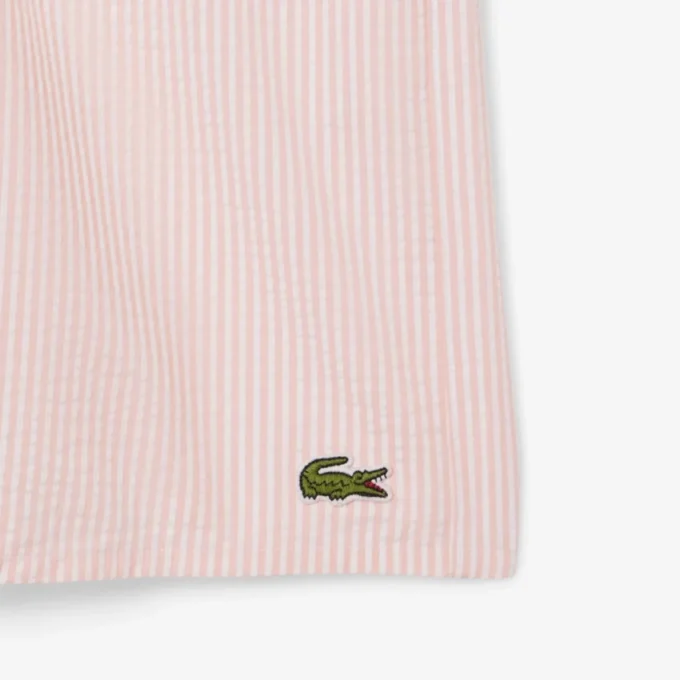 Boxers de banho de comprimento médio com riscas e textura para homem