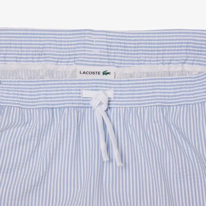 Boxers de banho de comprimento médio com riscas e textura para homem