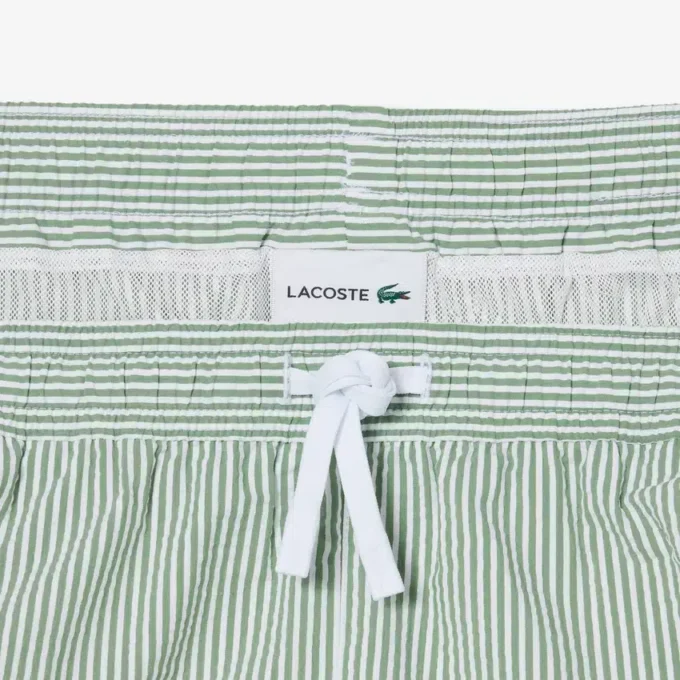 Boxers de banho de comprimento médio com riscas e textura para homem
