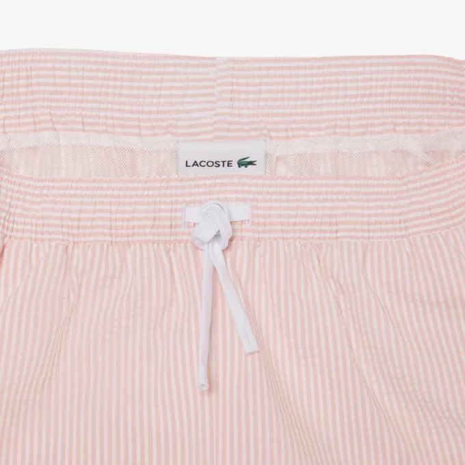 Boxers de banho de comprimento médio com riscas e textura para homem