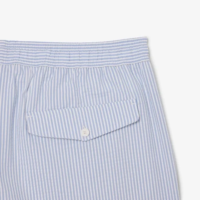 Boxers de banho de comprimento médio com riscas e textura para homem