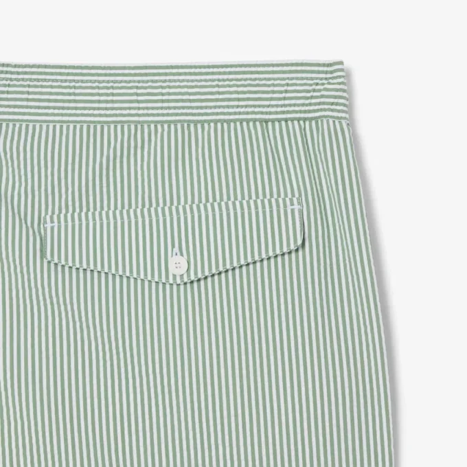 Boxers de banho de comprimento médio com riscas e textura para homem